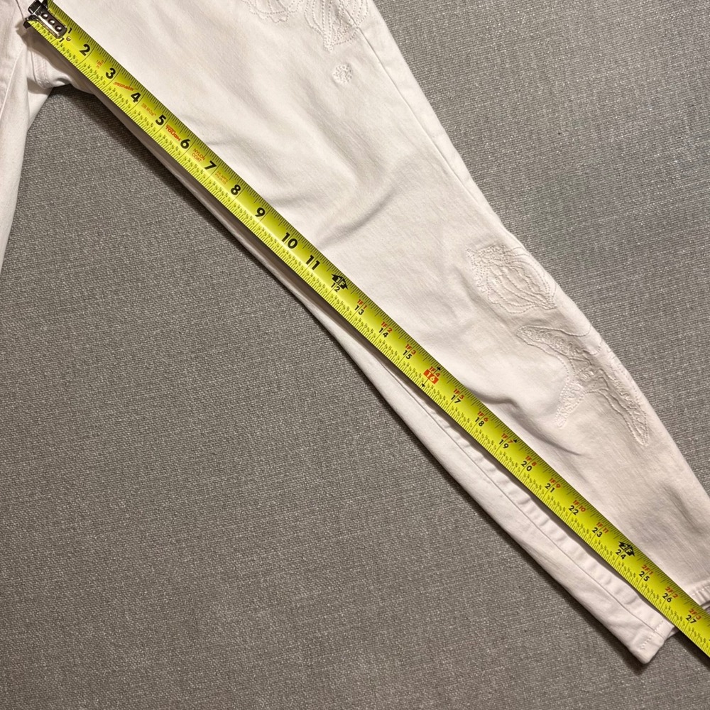 Lilly Pulitzer South Ocean Skinny Jeans White Jellyfish Embroidery Size 4 - Picture 5 of 9